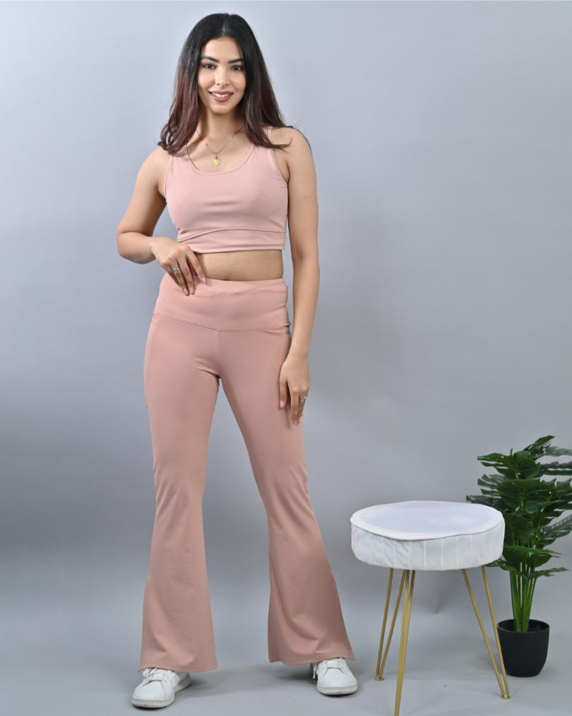 Peach Active Flare with Slit Pants -Active flare with slit pants