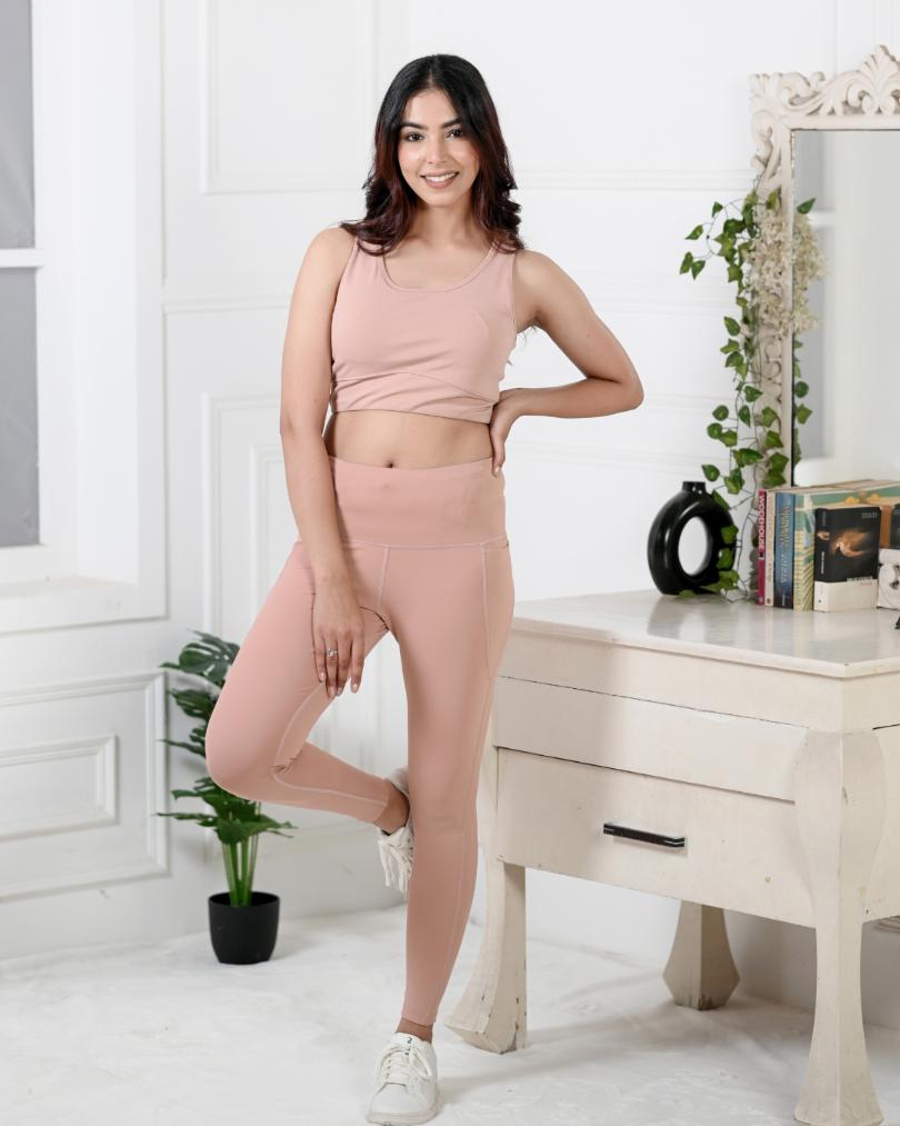 Peach Active Leggings -Active leggings pants