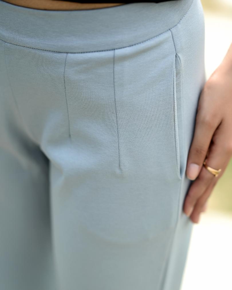 Pearl blue cigarette pants
