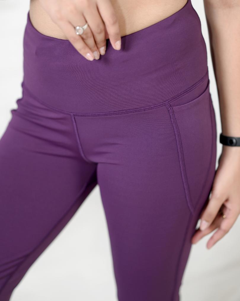 Purple Active Flare Pants -Active flare pants