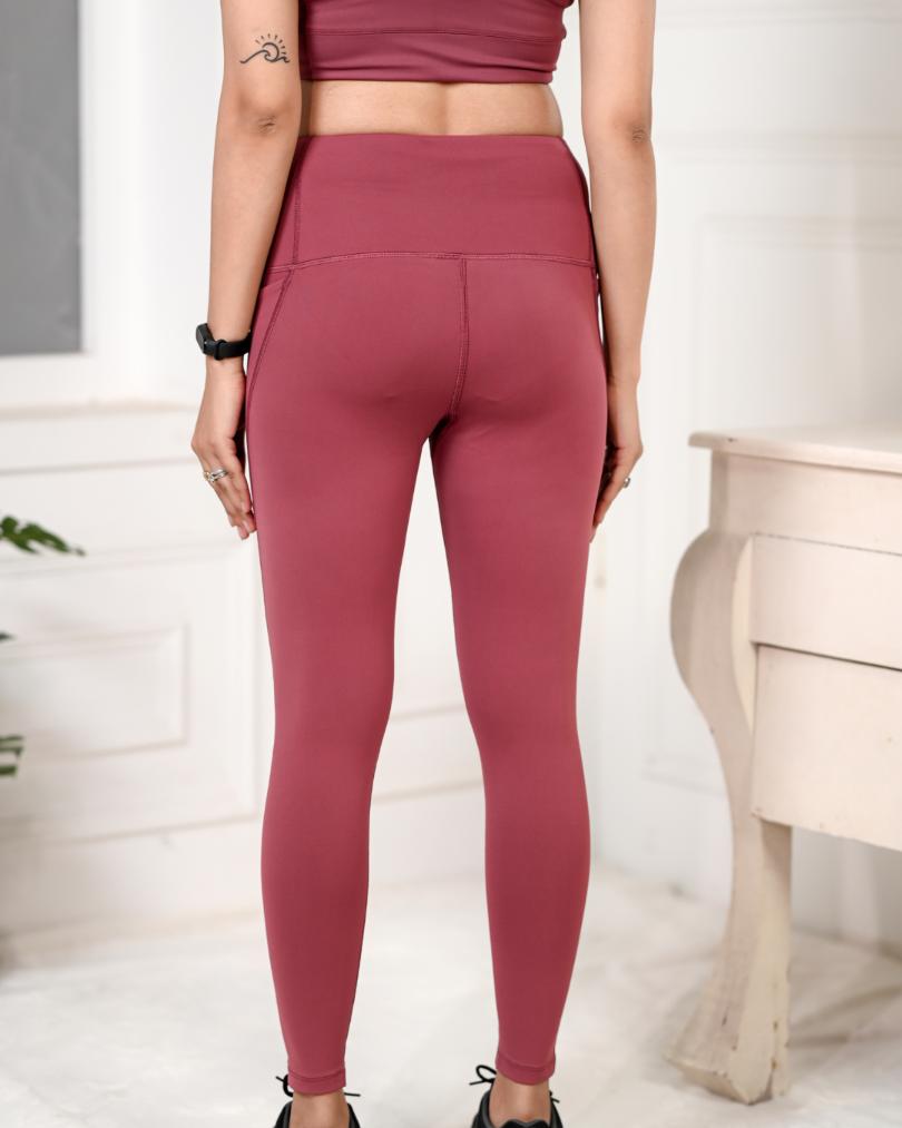 Rose Active Leggings -Active leggings pants