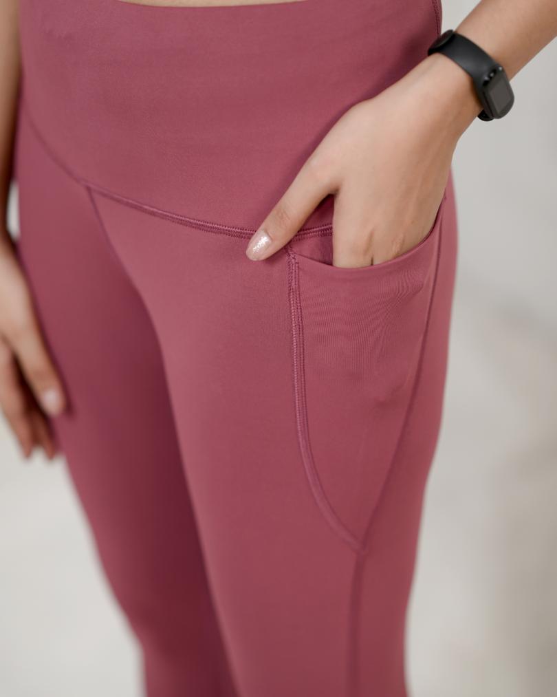 Rose Active Leggings -Active leggings pants