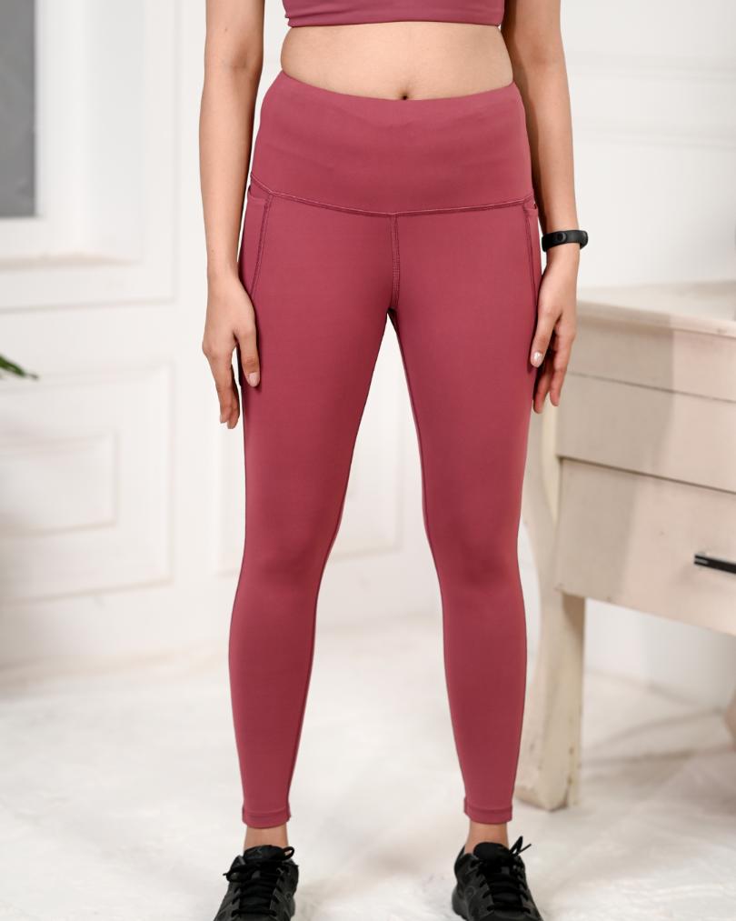 Rose Active Leggings -Active leggings pants
