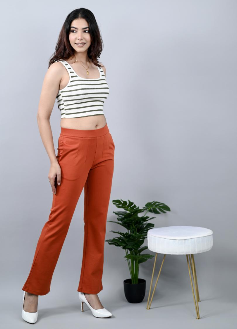Rust Bootcut Flare Pants -Milano bootcut flare pants