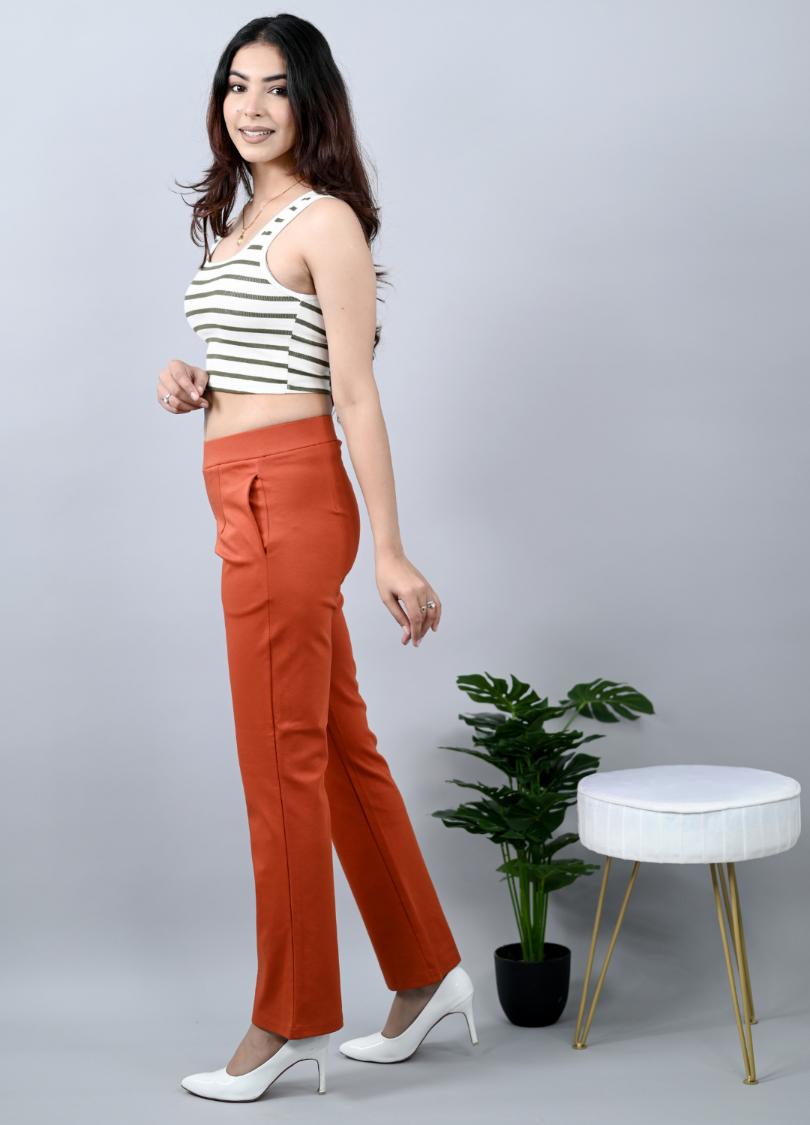 Rust Bootcut Flare Pants -Milano bootcut flare pants