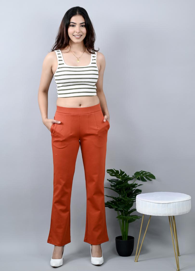 Rust Bootcut Flare Pants -Milano bootcut flare pants