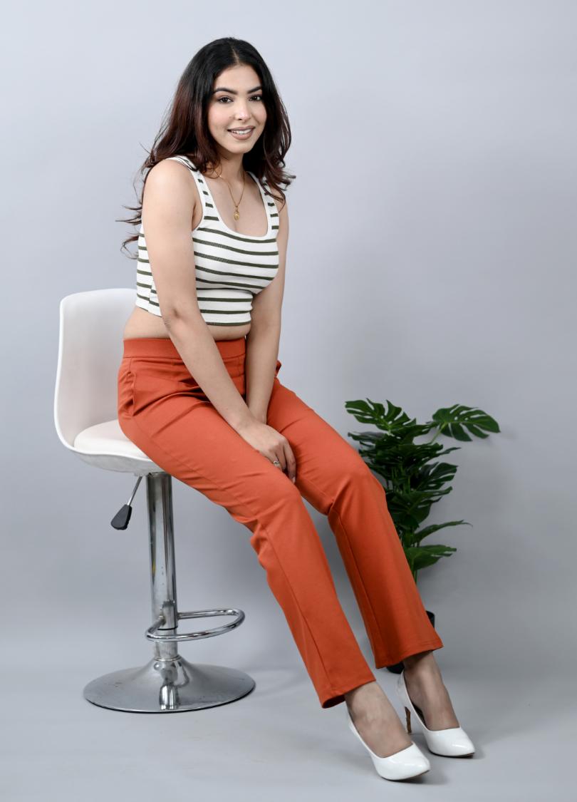 Rust Bootcut Flare Pants -Milano bootcut flare pants