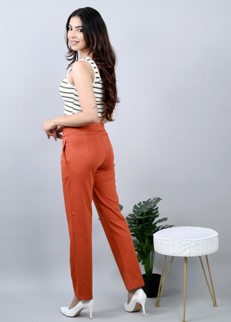 Rust cigarette pants