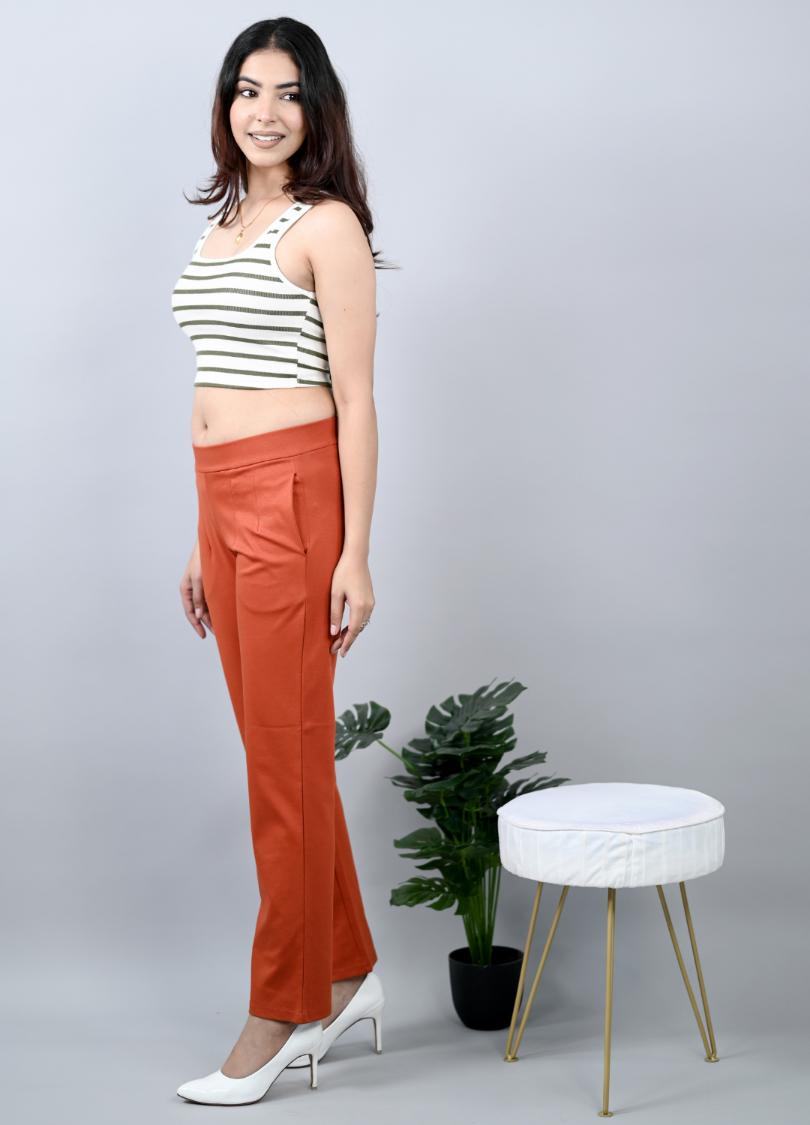 Rust cigarette pants