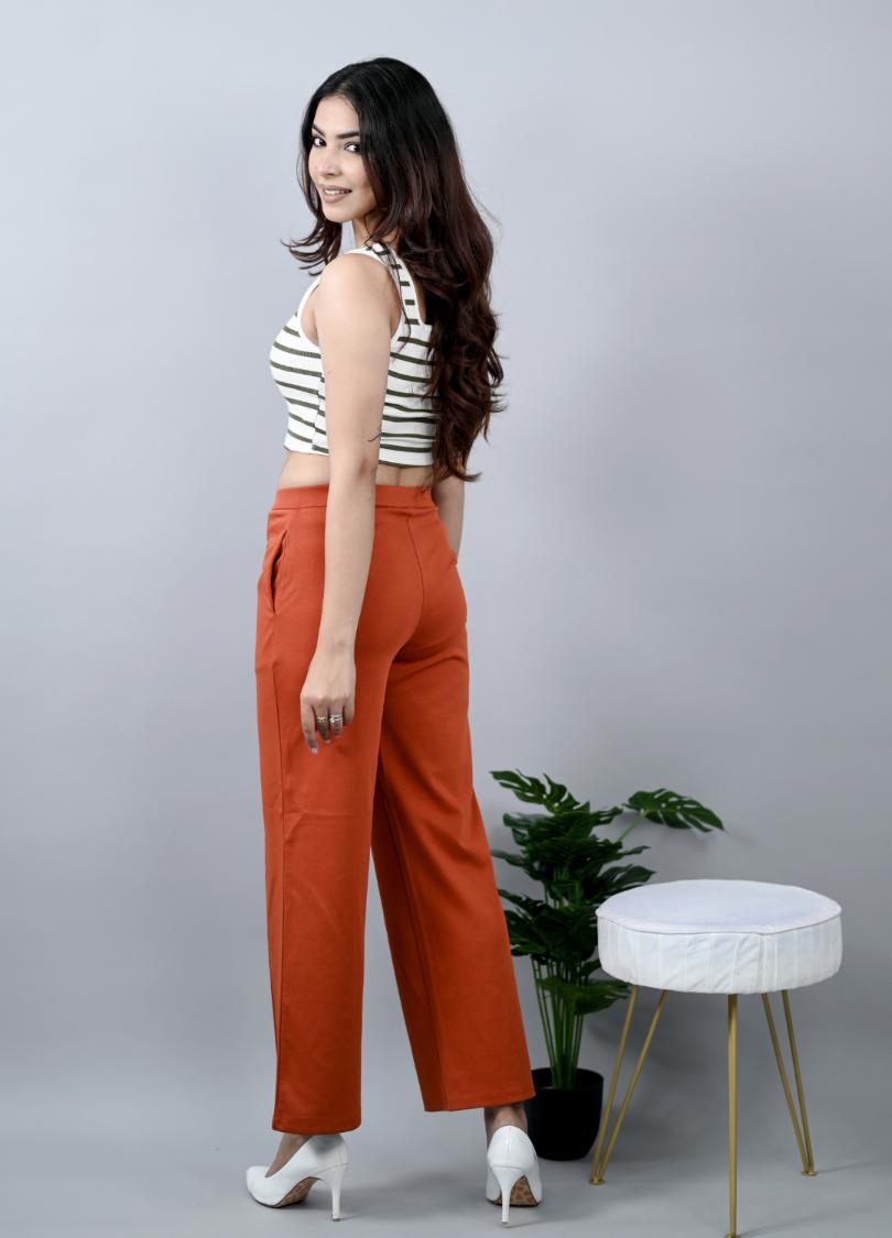 Rust Extra Flare Fit Pants -Milano extra flare fit pants