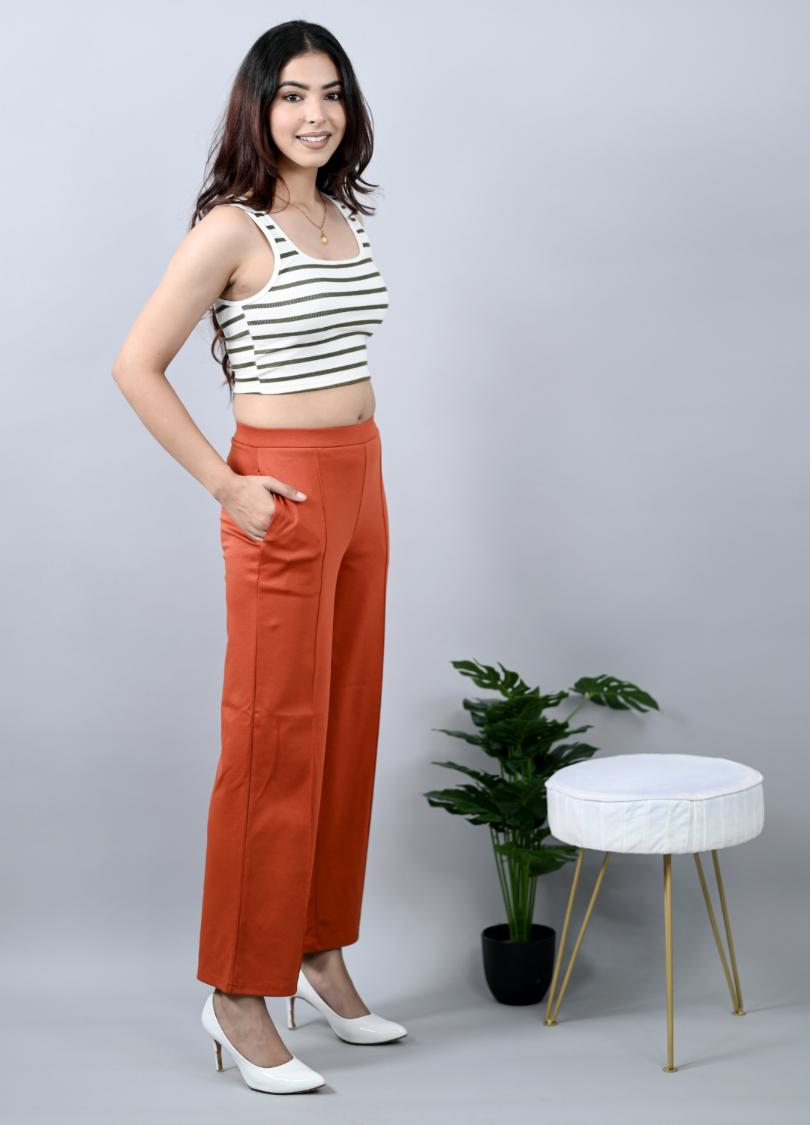 Rust Extra Flare Fit Pants -Milano extra flare fit pants