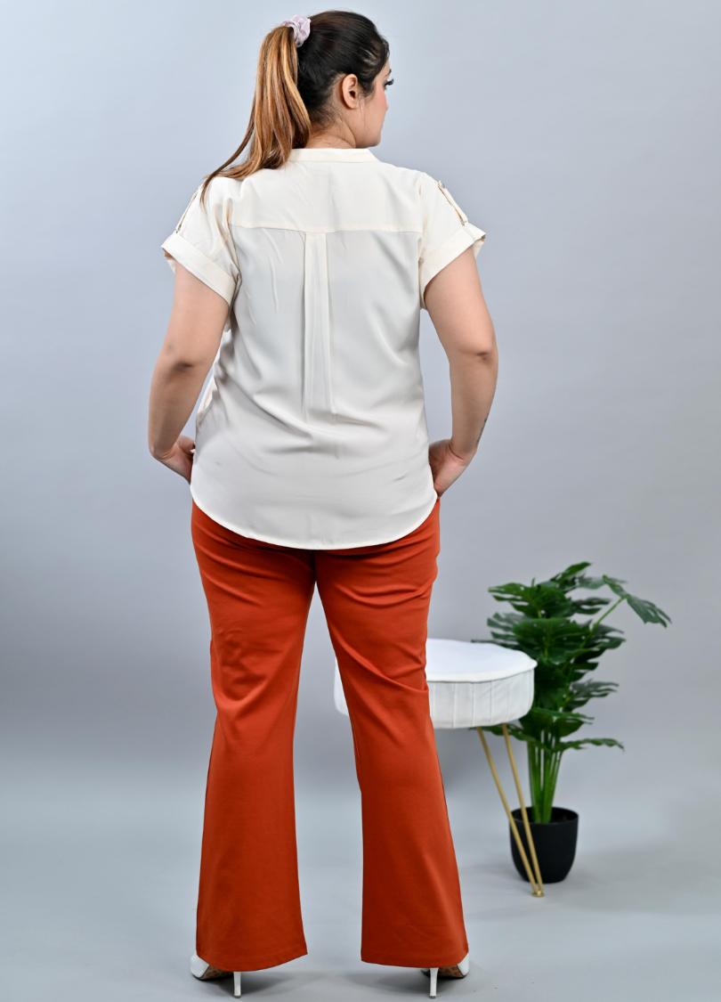 Rust Plus Size Bootcut Flare Pants -Milano plus size bootcut flare pants