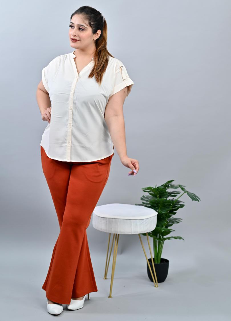 Rust Plus Size Bootcut Flare Pants -Milano plus size bootcut flare pants