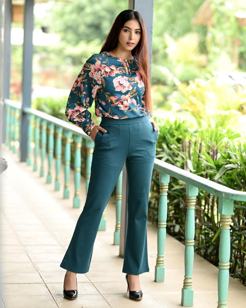 Teal Bootcut Flare Pants -Milano bootcut flare pants