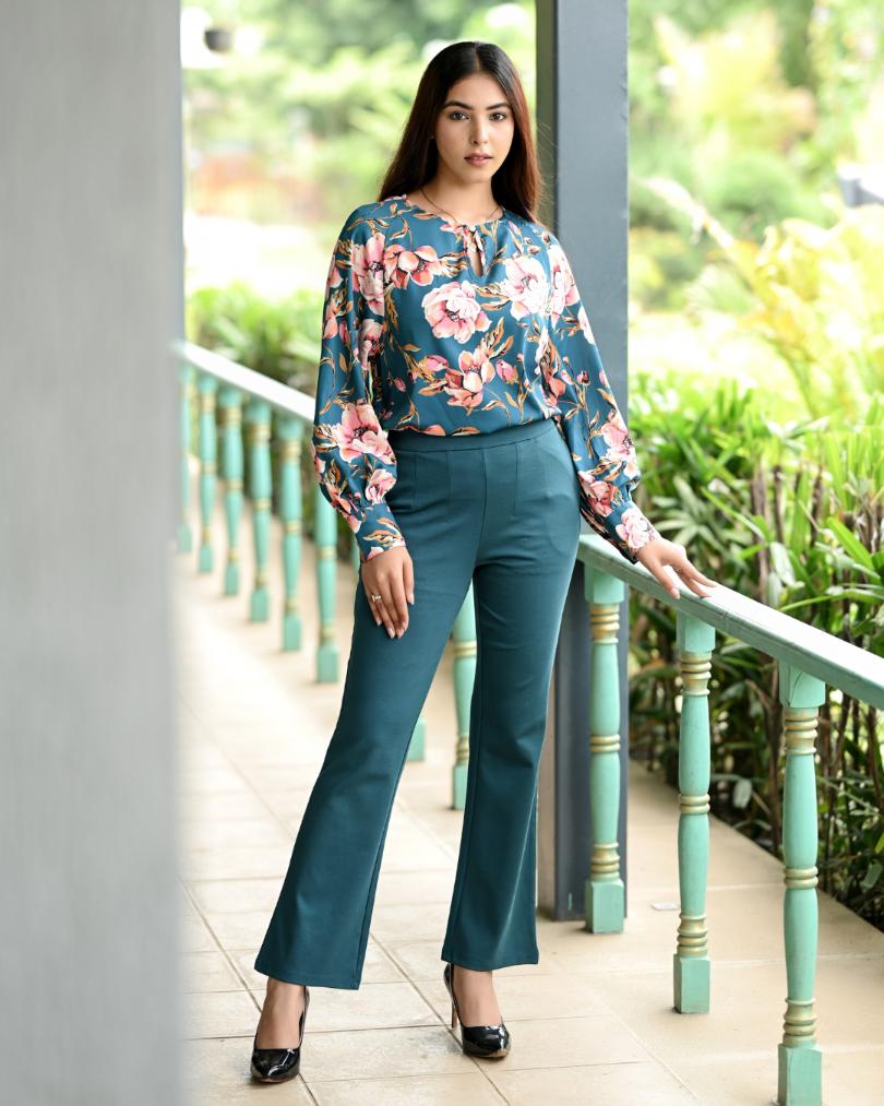 Teal Bootcut Flare Pants -Milano bootcut flare pants