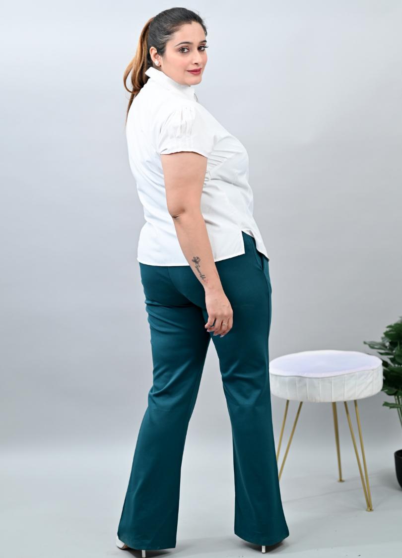 Teal Plus Size Bootcut Flare Pants -Milano plus size bootcut flare pants