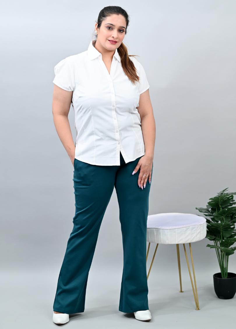Teal Plus Size Bootcut Flare Pants -Milano plus size bootcut flare pants
