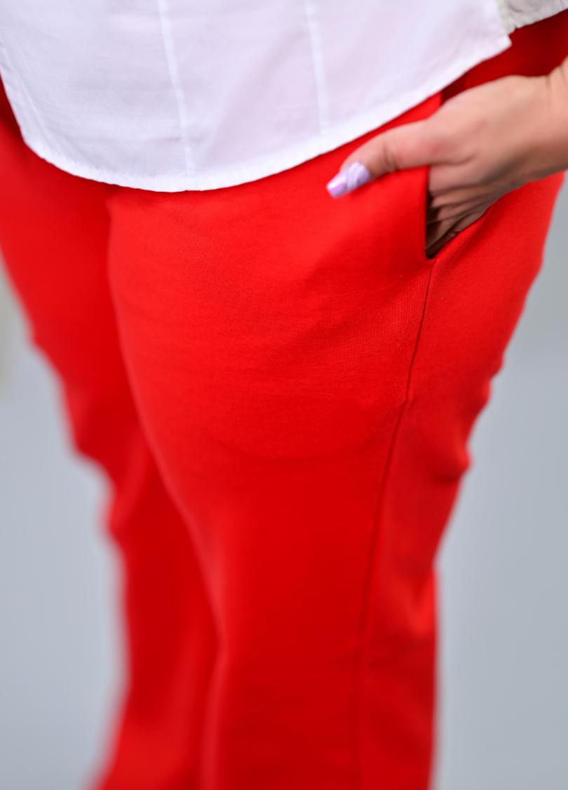 Tomato Red Plus Size Bootcut Flare Pants -Milano plus size bootcut flare pants