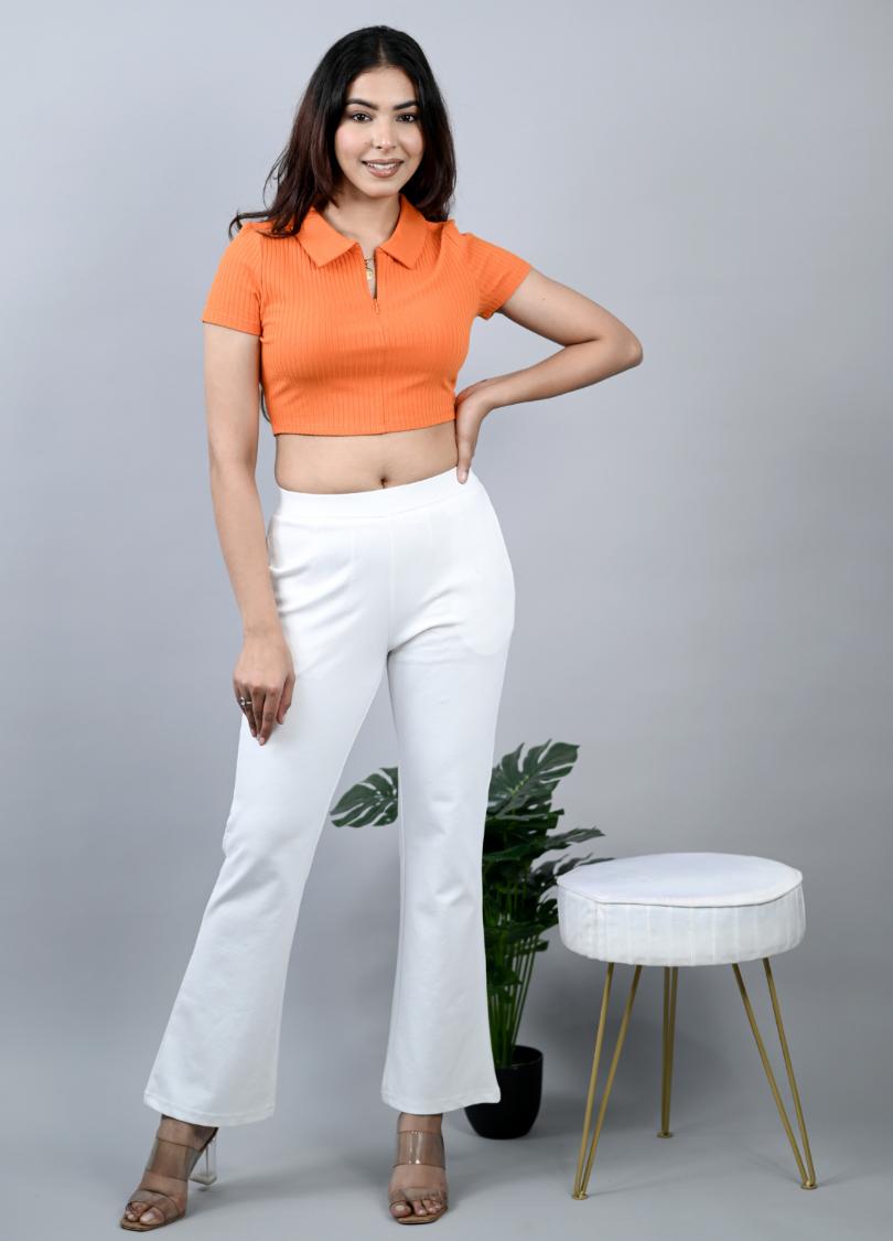 White Bootcut Flare Pants -Milano bootcut flare pants