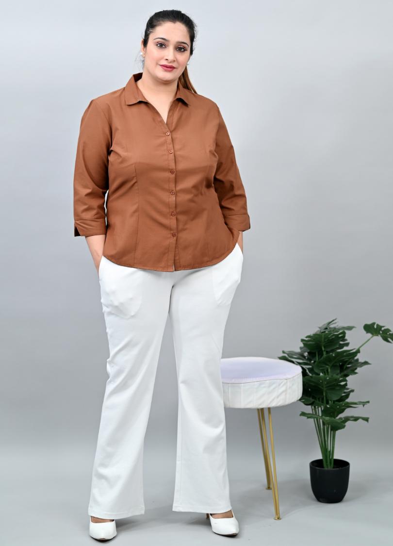 White Plus Size Bootcut Flare Pants -Milano bootcut flare pants