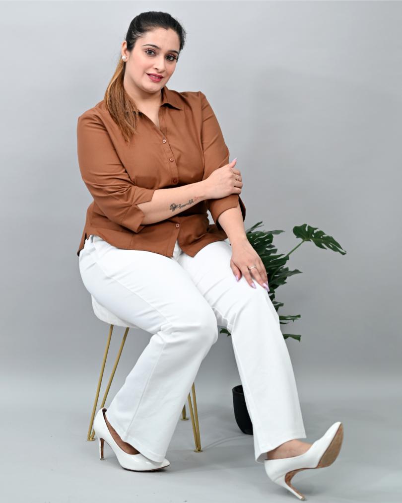 White Plus Size Bootcut Flare Pants -Milano bootcut flare pants
