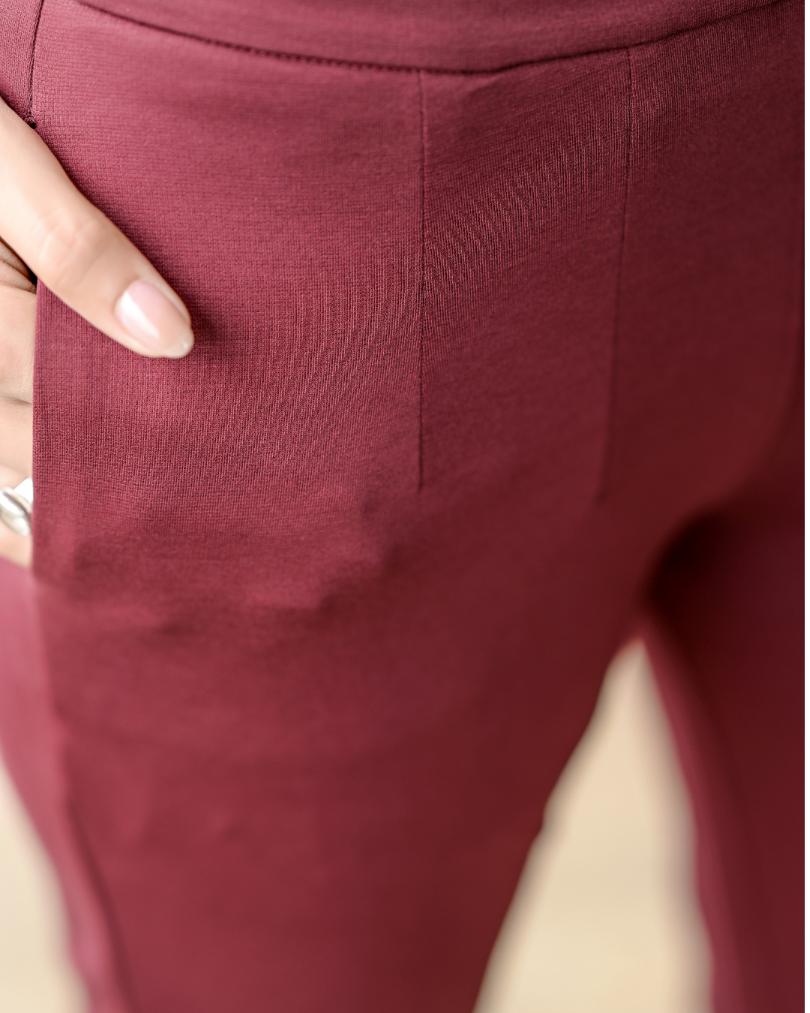 Wine Bootcut Flare Pants -Milano bootcut flare pants