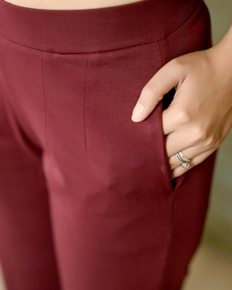 Wine cigarette pants