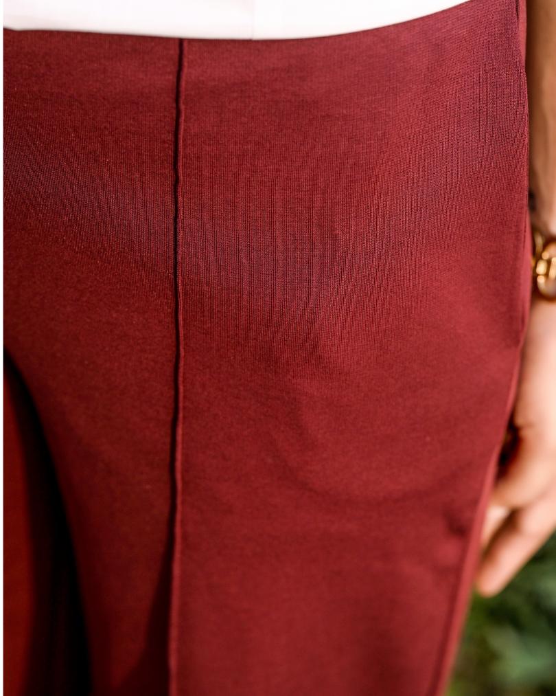 Wine Extra Flare Fit Pants -Milano extra flare fit pants