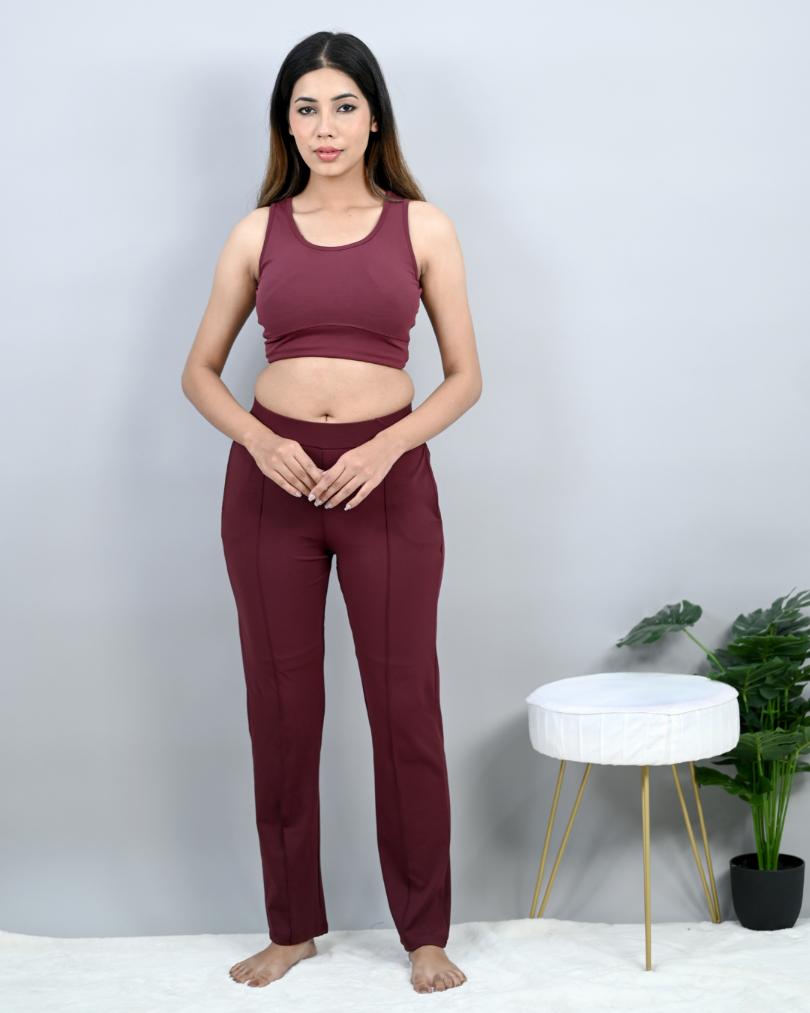 Active Gym Coordinate Set with Cigarette Pants - Mlada