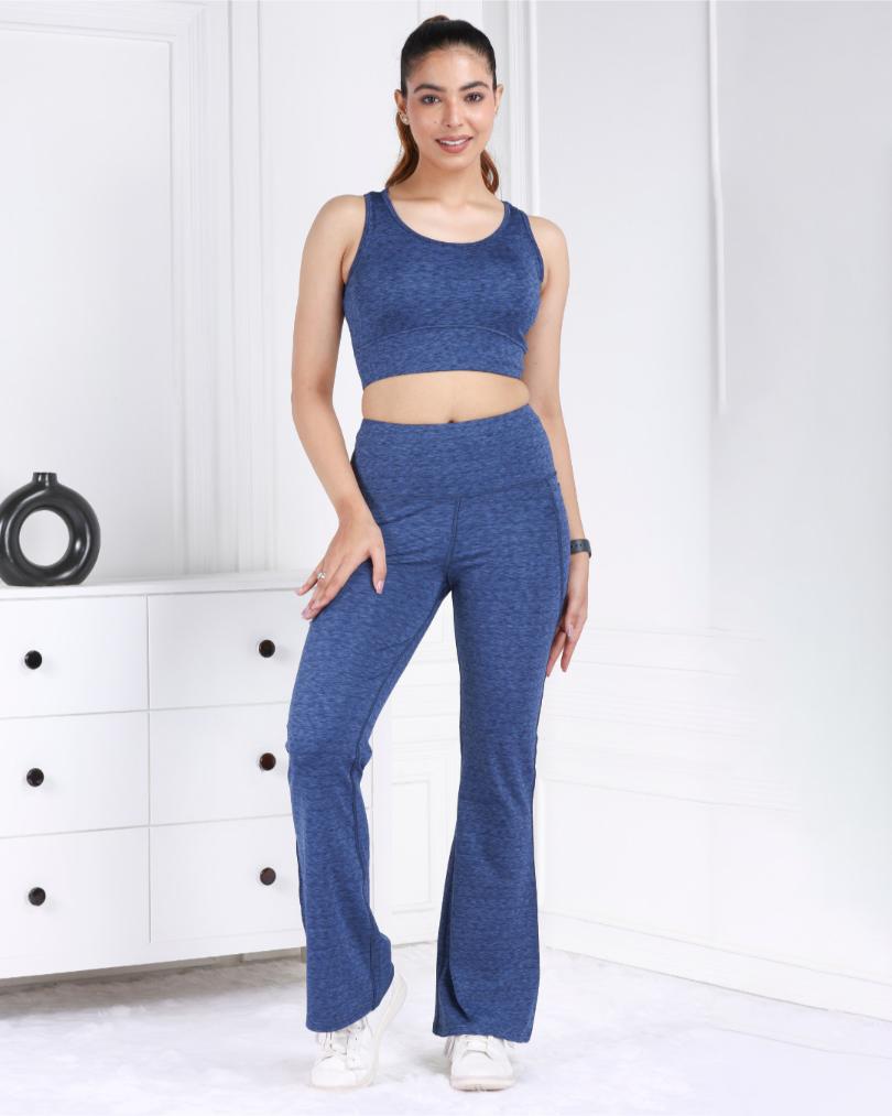 Active melange gym coordinate set with flare - Mlada