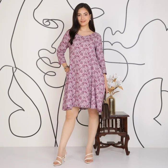 Knee length cotton dress - Mlada