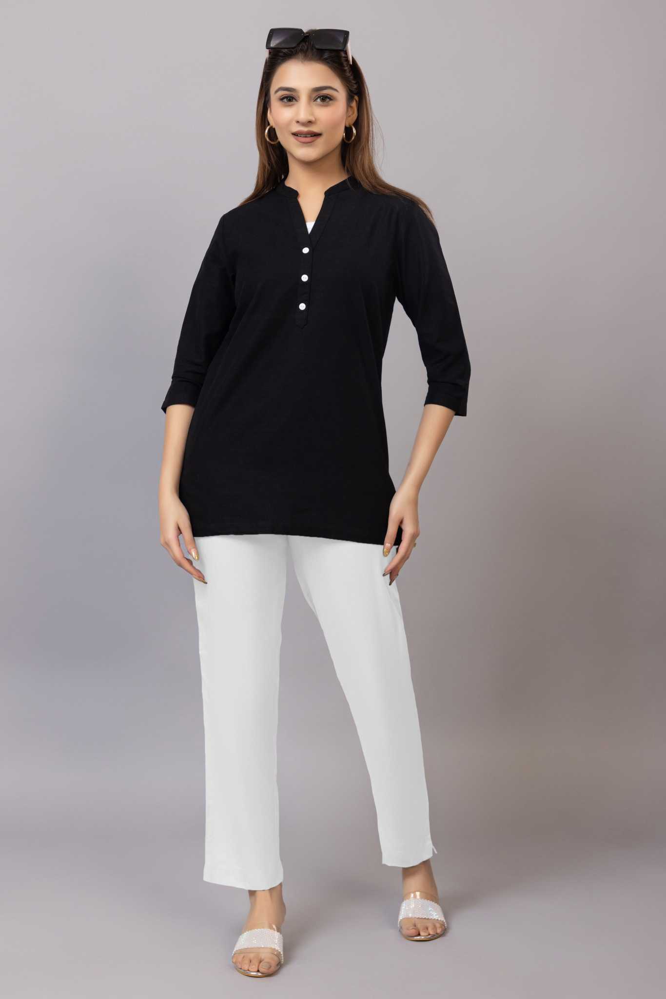 White rayon pant [ 100% Rayon, Liva Certified ]