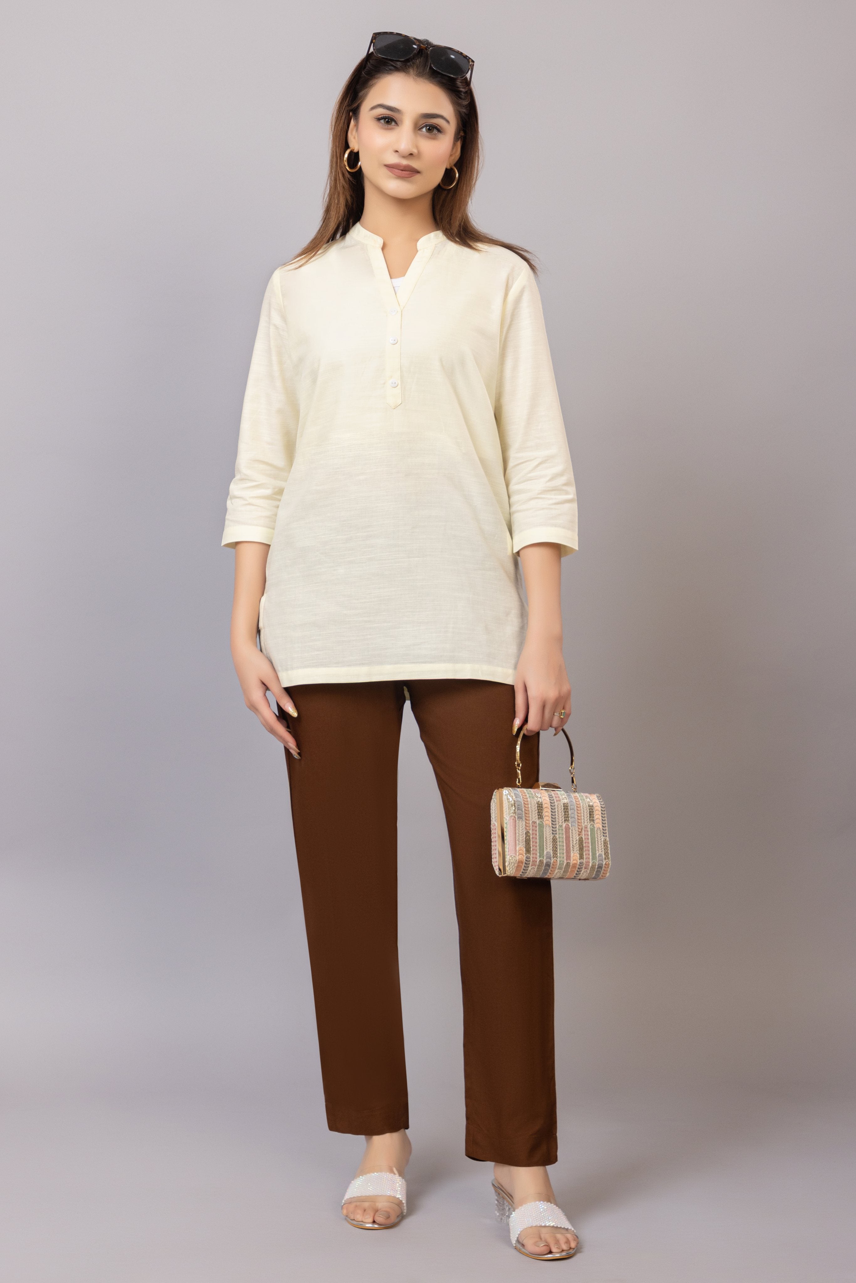Brown rayon pant [ 100% Rayon, Liva Certified ]