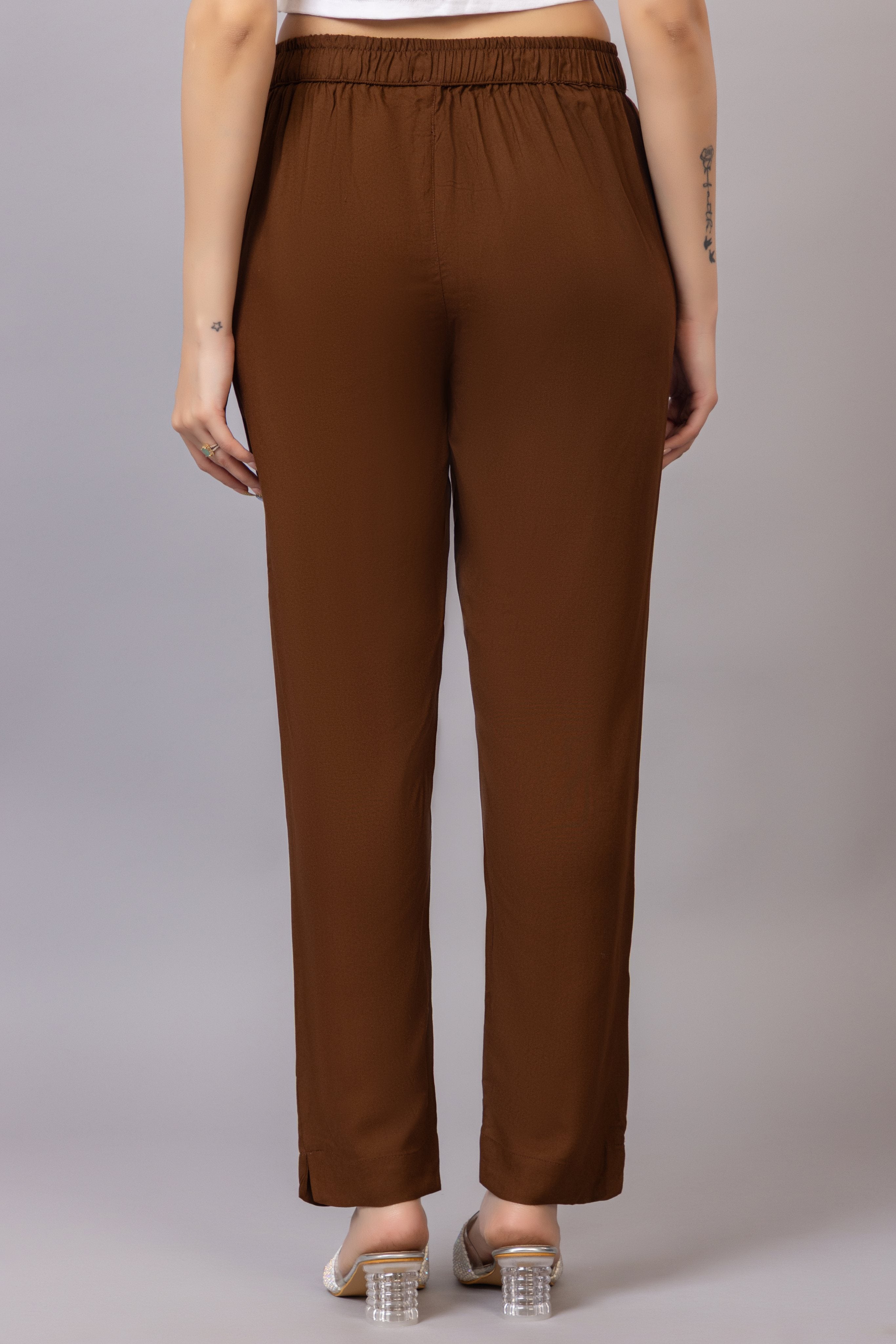 Brown rayon pant [ 100% Rayon, Liva Certified ]
