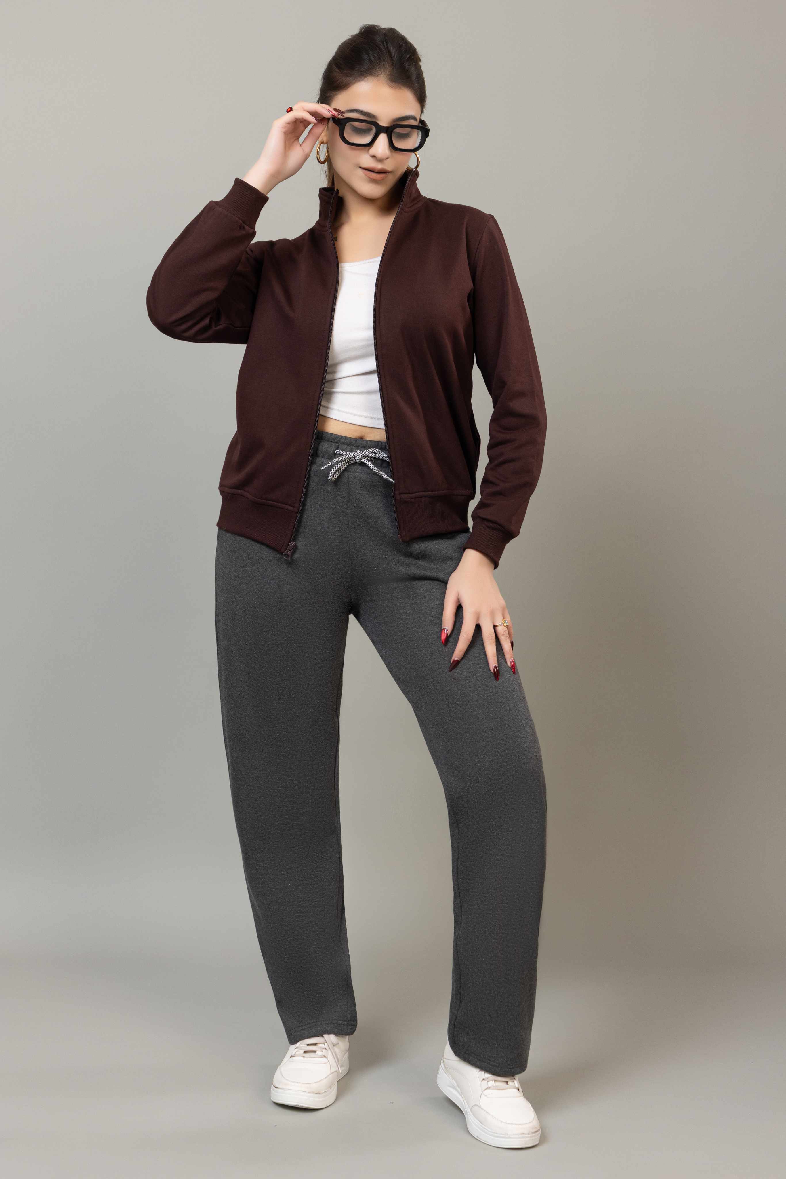 Charcoal winter warm straight fit pants