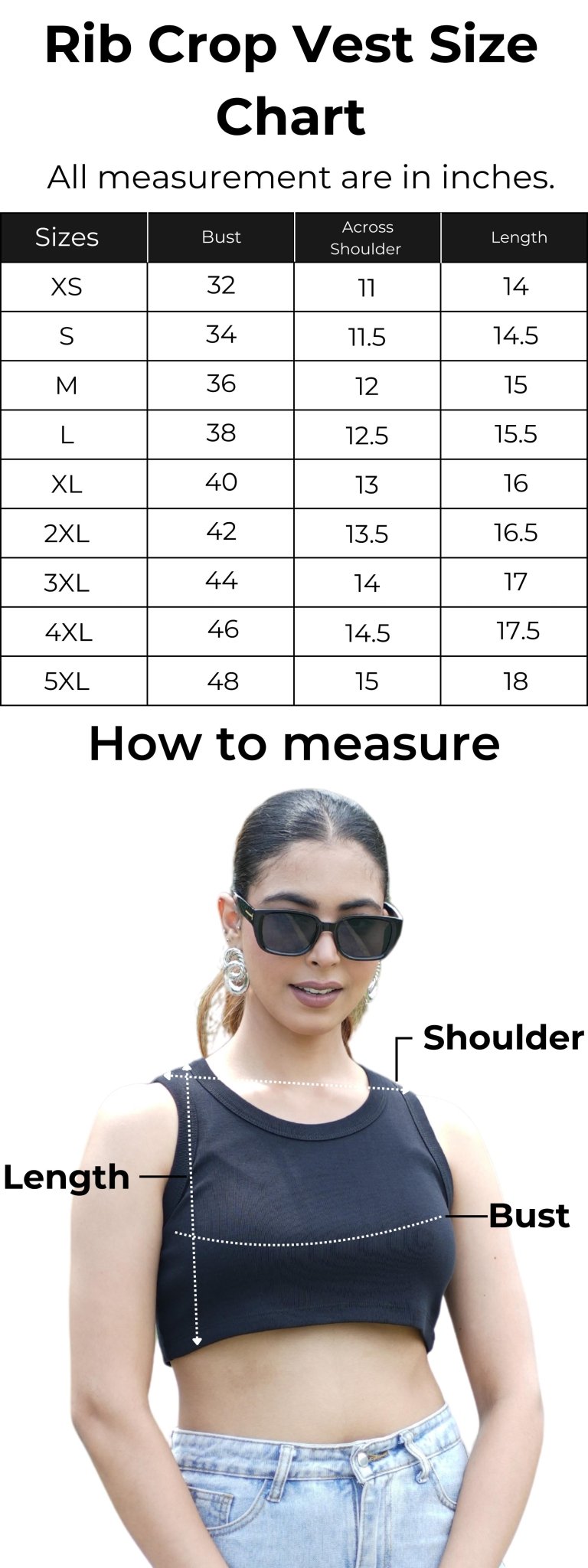 100% USA HQ Cotton, 280 GSM non transparent fabric rib crop vest [Pack of 3 at just 1499] - Rib crop vest