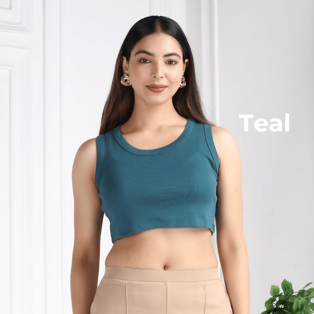 100% USA HQ Cotton, 280 GSM non transparent fabric rib crop vest [Pack of 3 at just 1499] - Rib crop vest