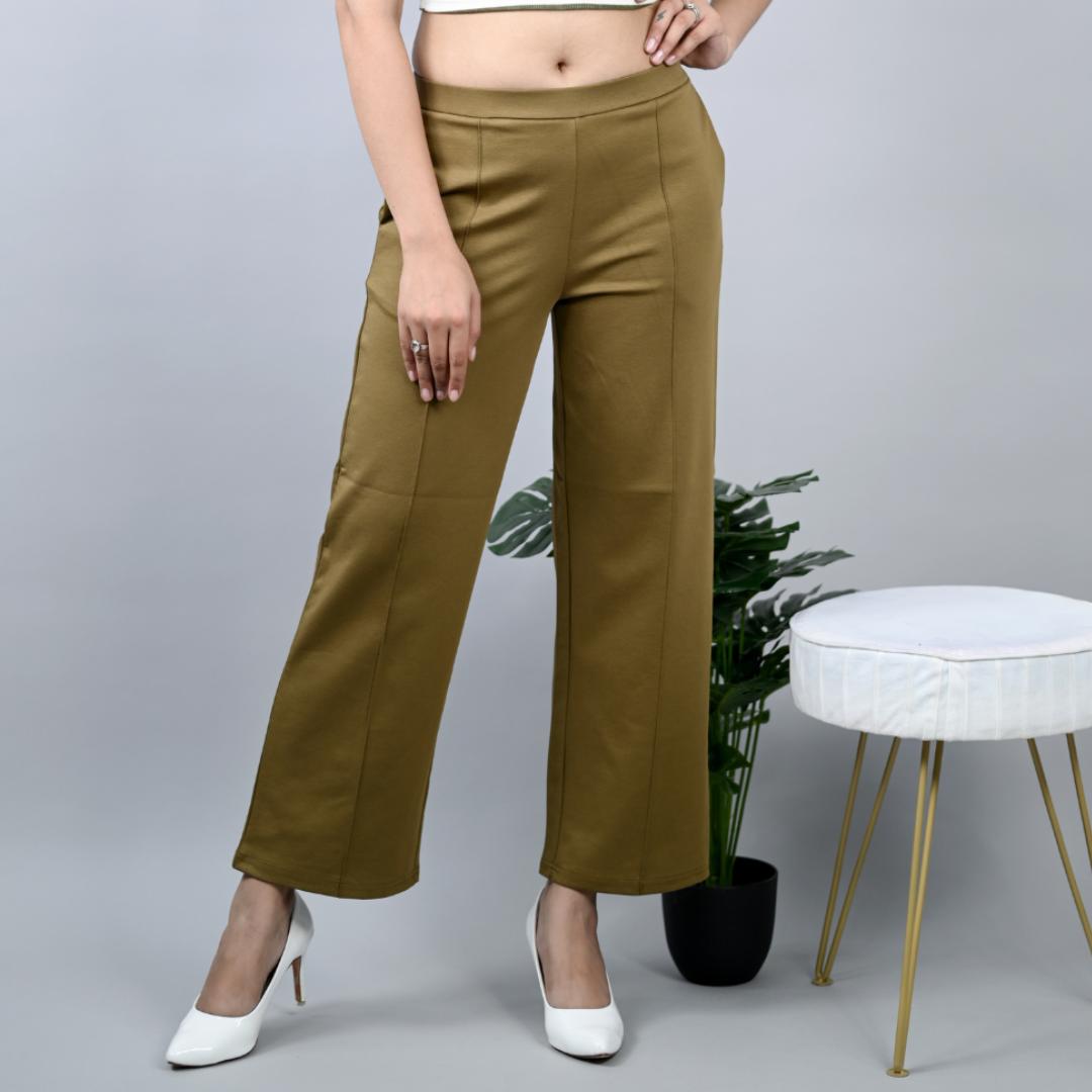 Henna stretchable biowash USA HQ cotton extra flare fit pant with superior elastic belt.