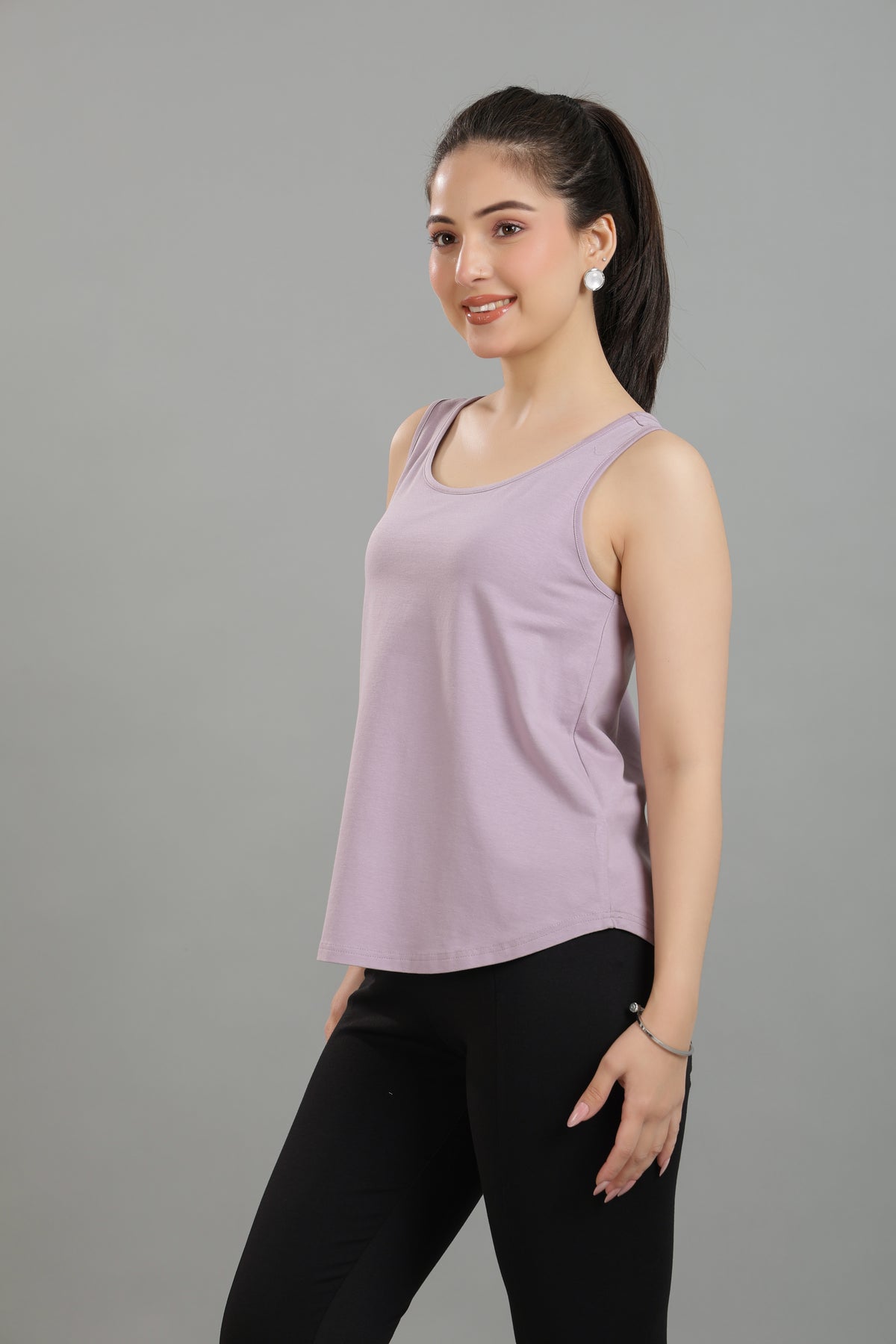 Lilac Cotton vest [100% Cotton spandex]