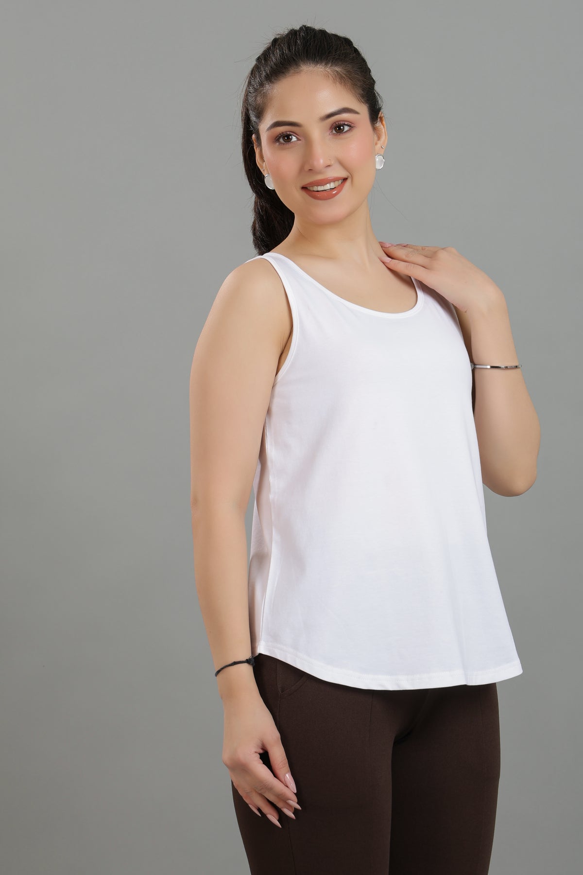 White Cotton vest [100% Cotton spandex]
