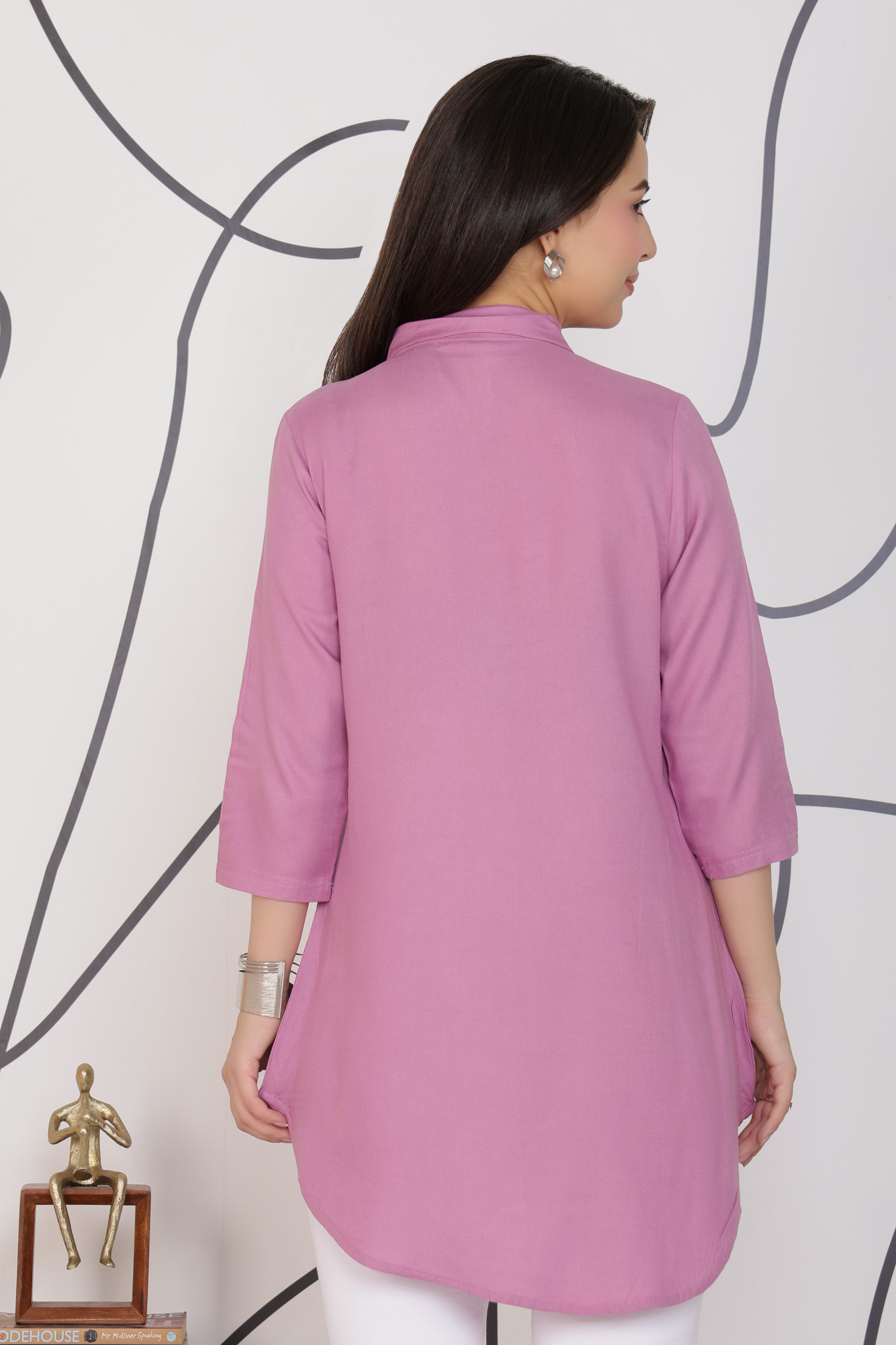 Lavender rayon flare top [ Premium 100% Rayon, Liva Certified ]