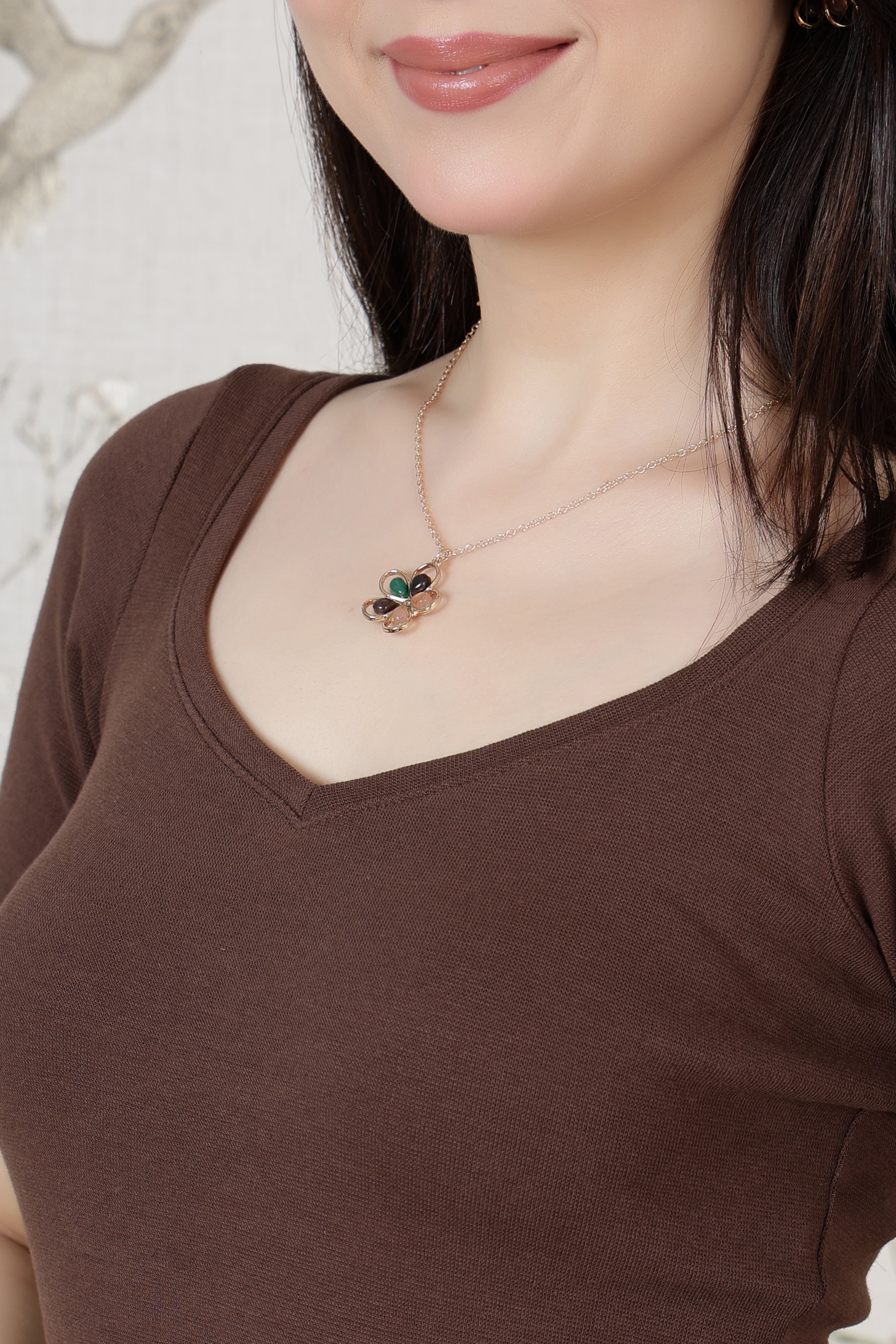 Coffee Rib Sweet Heart Neck Half Sleeve Blouse [ 100% USA HQ Cotton, 280 GSM non transparent fabric ]