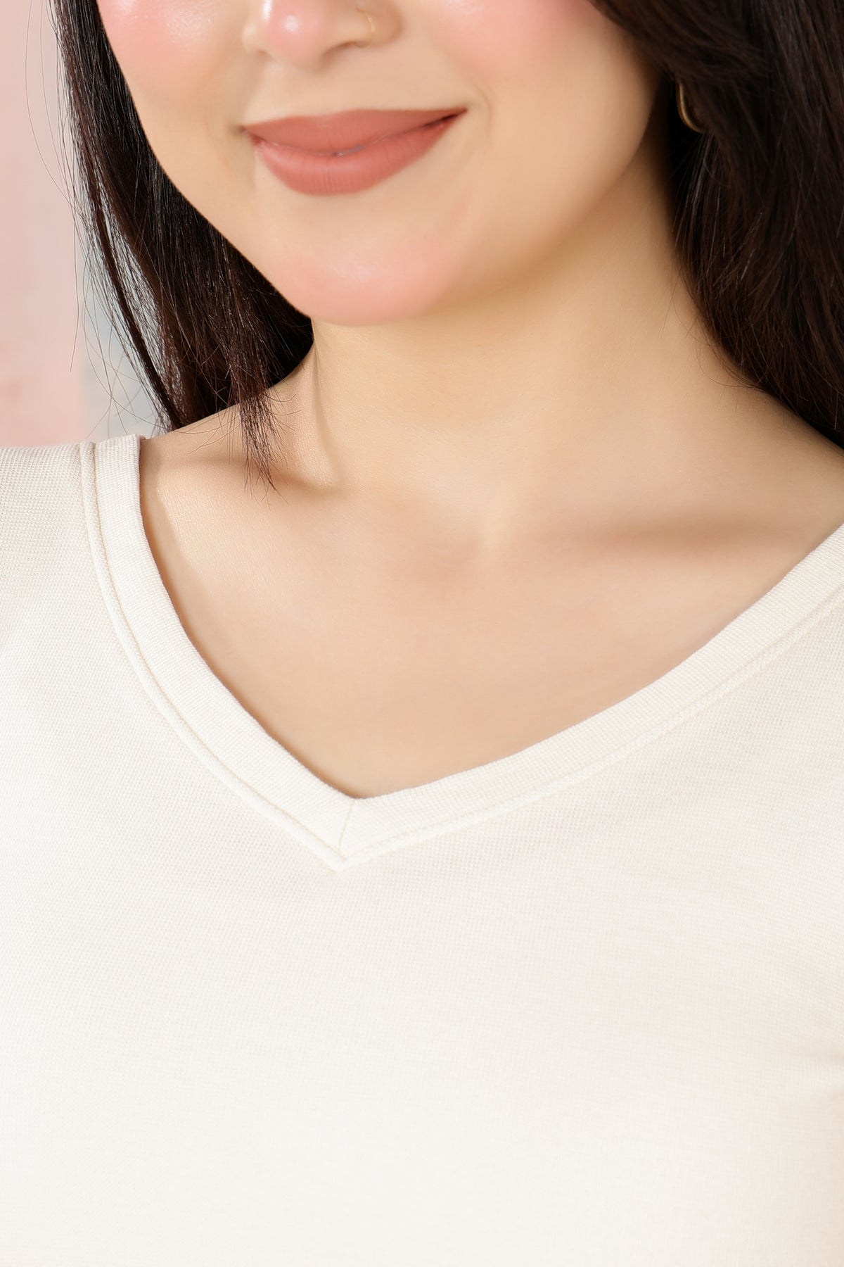 Off White Rib Blouse [ 100% USA HQ Cotton, 280 GSM non transparent fabric ]