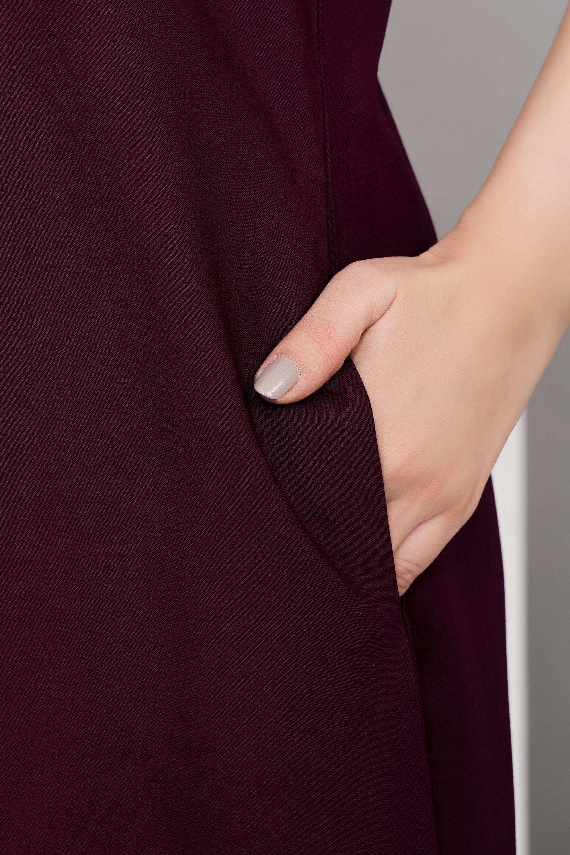 Dark purple rayon line dress with pocket [ Premium 100% Rayon, Liva Certified ]