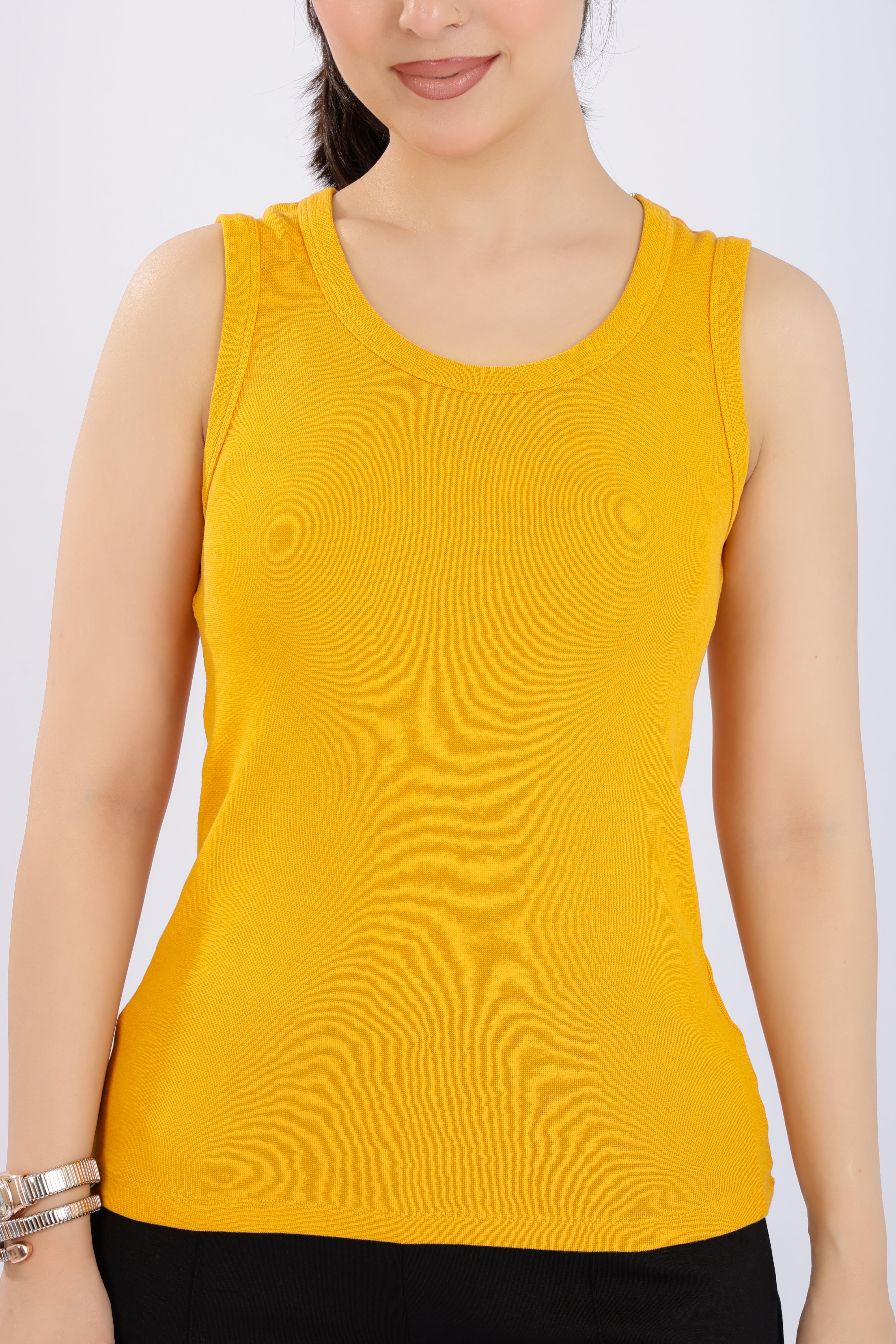 Mustard Rib Top [ 280 GSM non transparent fabric ]