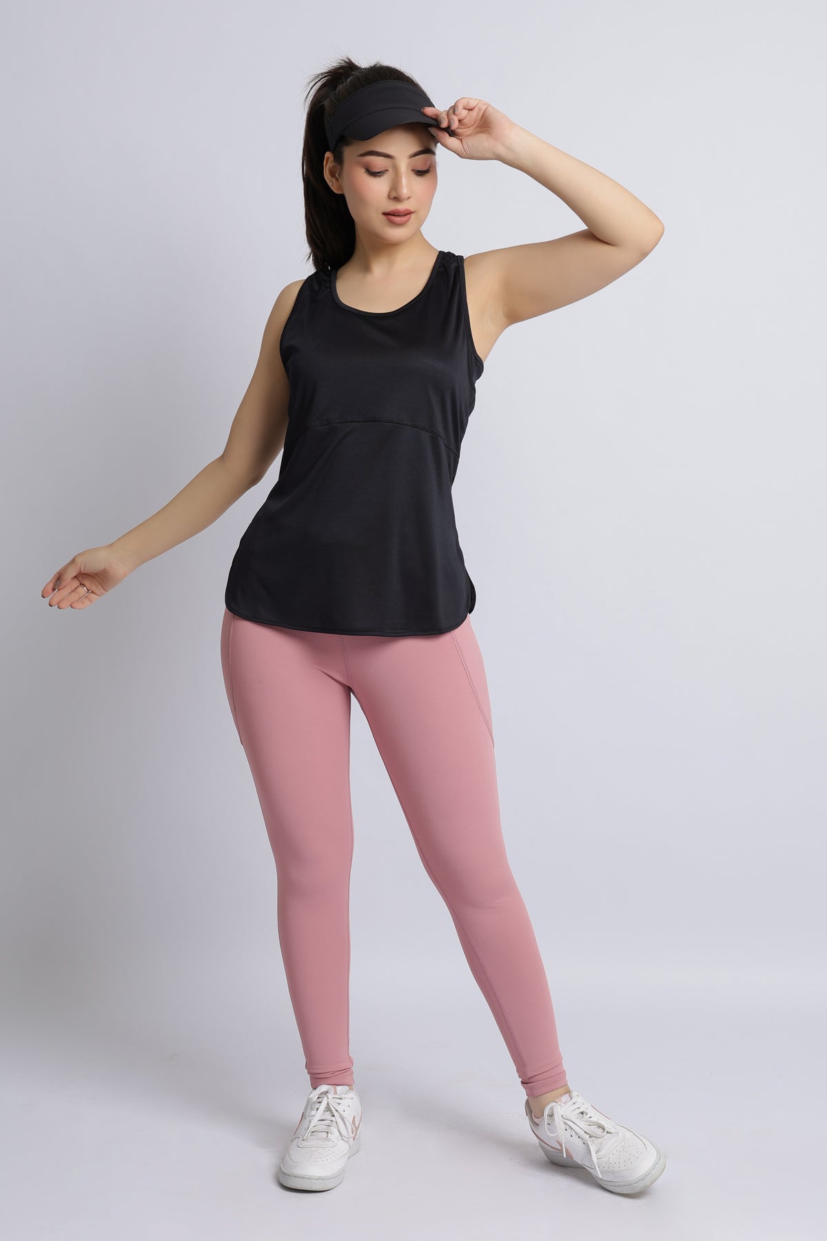 Black active racer back vest