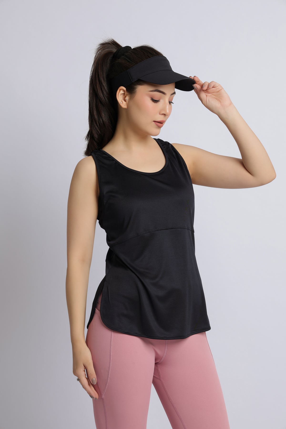 Black active racer back vest