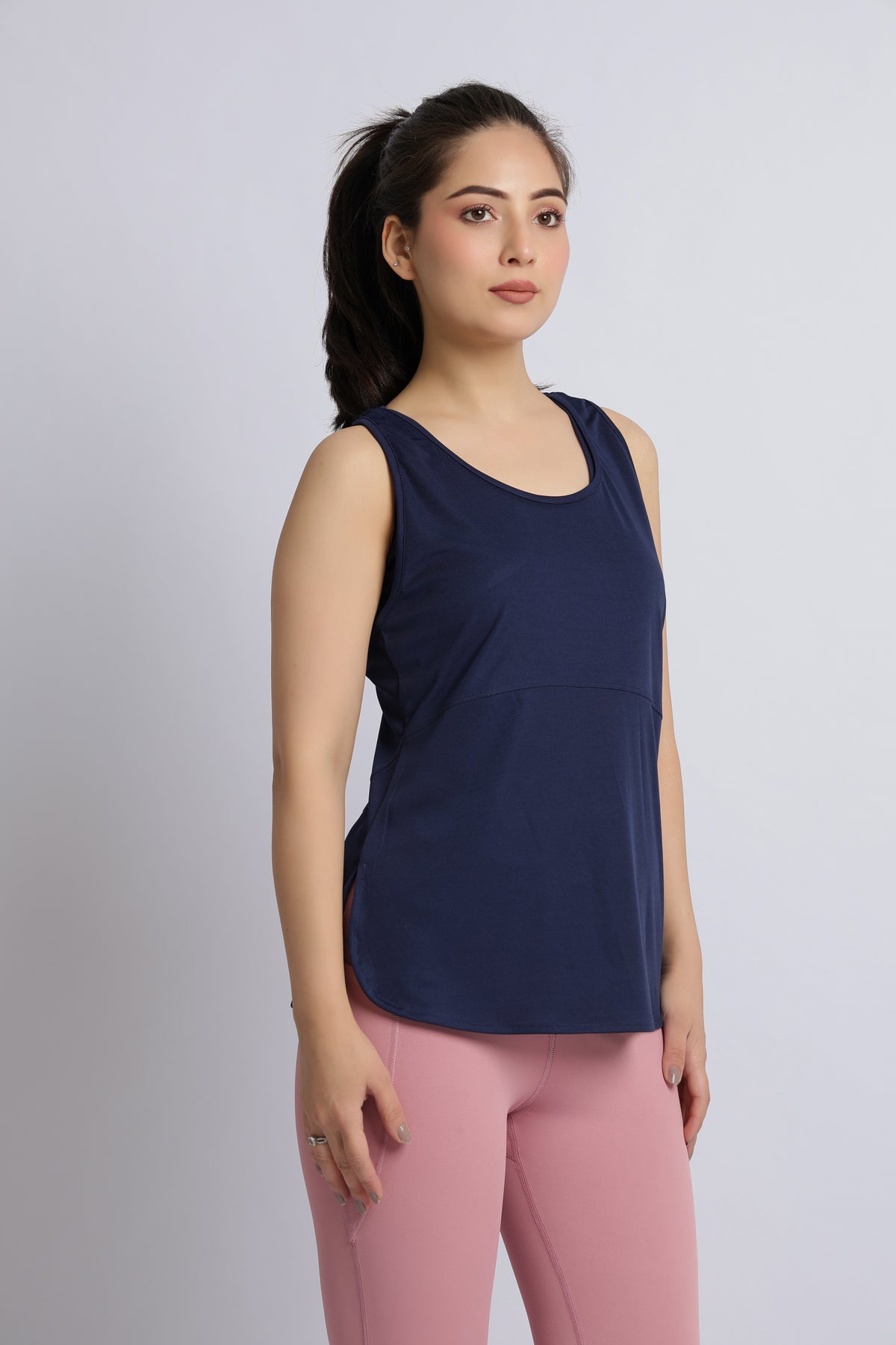Navy active racer back vest