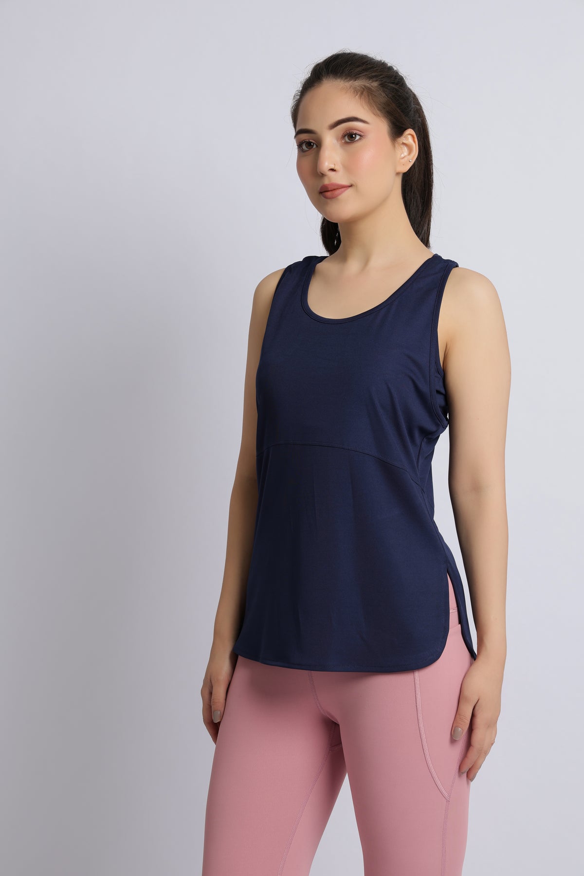 Navy active racer back vest
