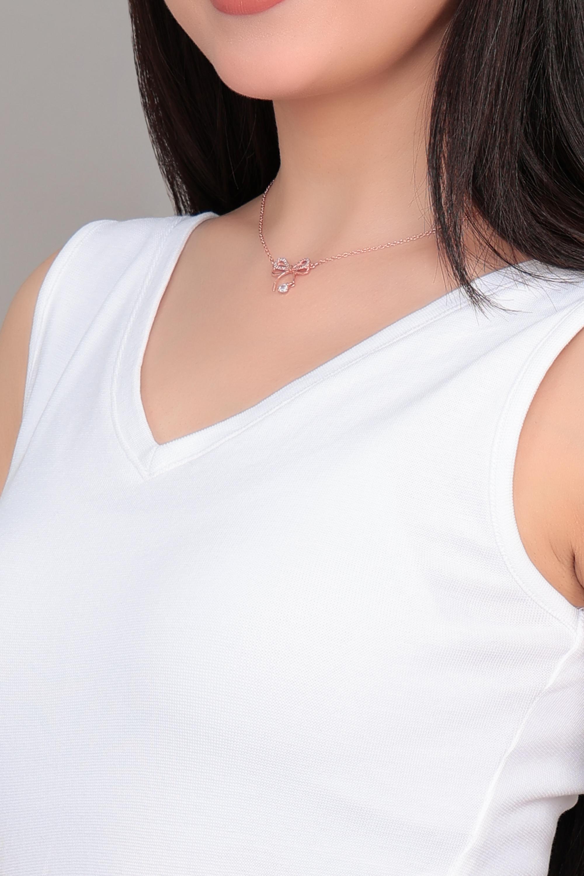 White Rib V Neck Sleeveless Blouse [ 100% USA HQ Cotton, 280 GSM non transparent fabric ]